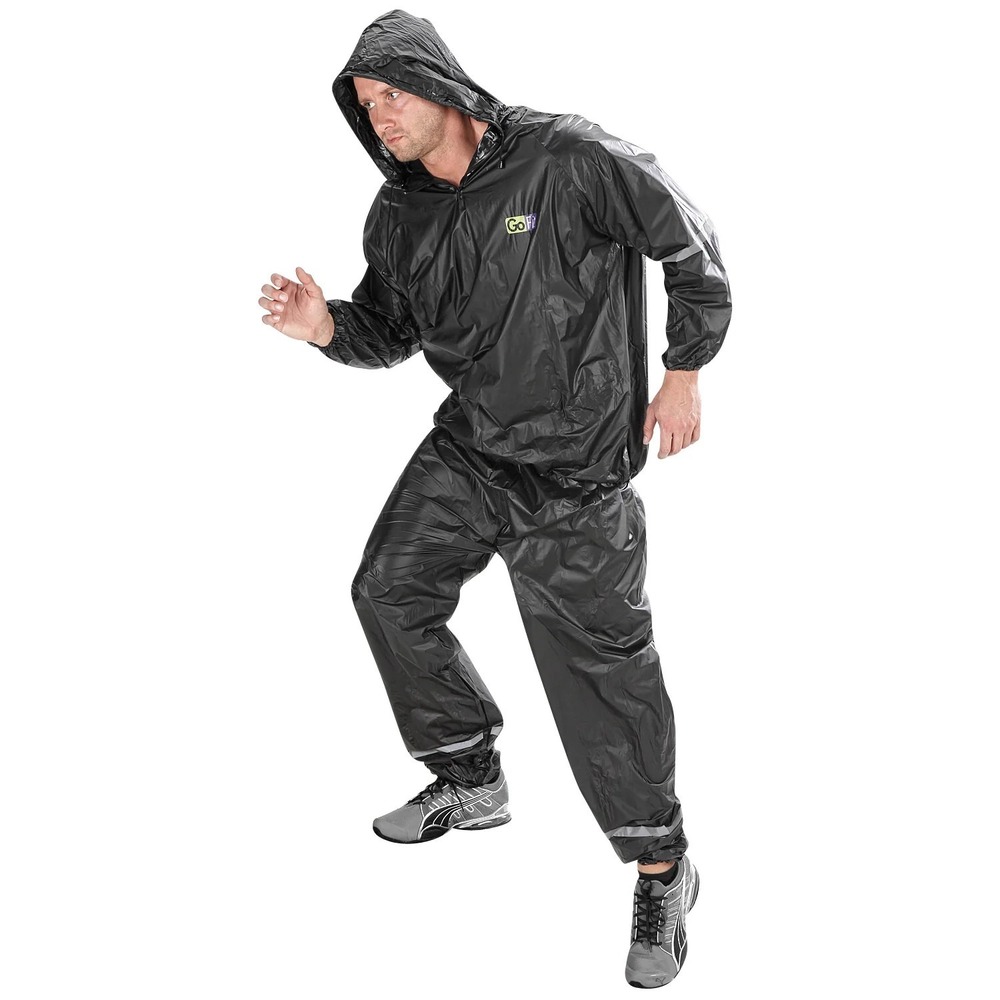 GoFit Hooded Thermal Sweat Suit - Black, 2 XL/ 3 XL - Picture 5 of 6